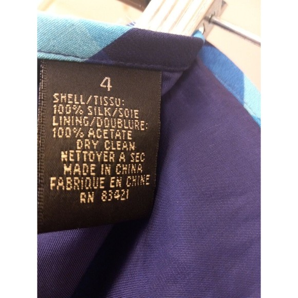 Via Seta Collection Womens Geometric Lined Silk Short Skirt Size 4P - Picture 8 of 10